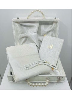 Prayer Mat with Quran and Pearl of Tasbeeh Gift Set