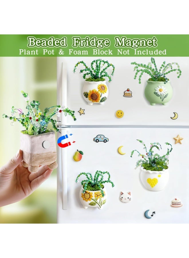 Mitoy 5422pcs Green Glass Beads Set - Green Beads for Beading Plants, Crystal Beads for Succulent Making with Video Tutorials, Natural Colorful Crystal Glass Leaf Beads - Image 3