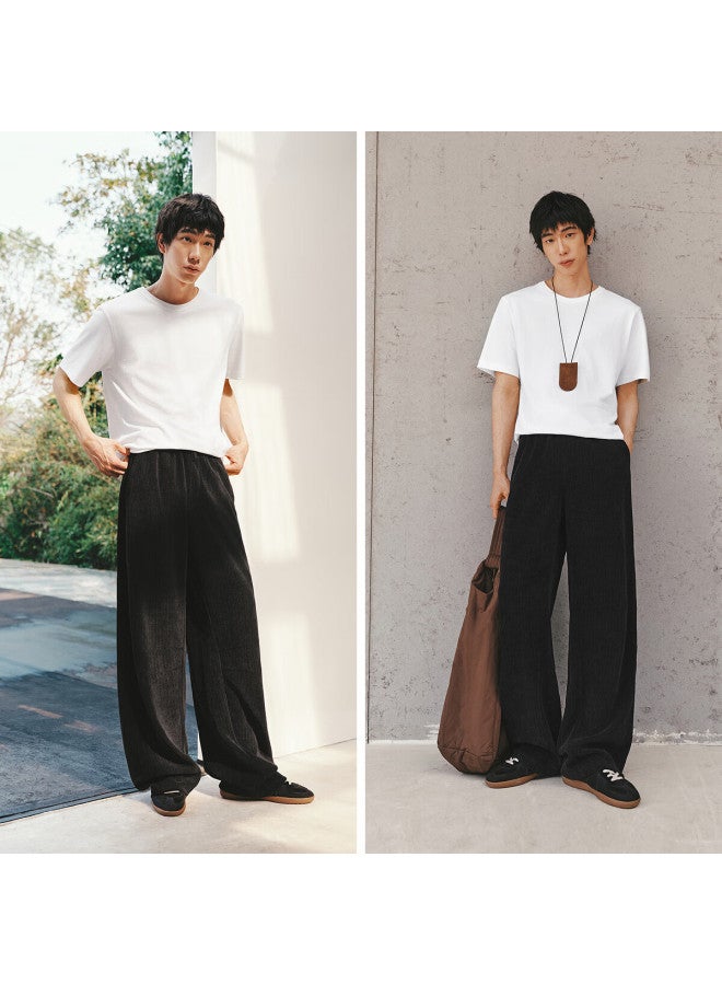 Semir Men's Textured Corduroy Casual Pants Spring Drawstring Loose Straight Fit 10a126127101 - Image 3