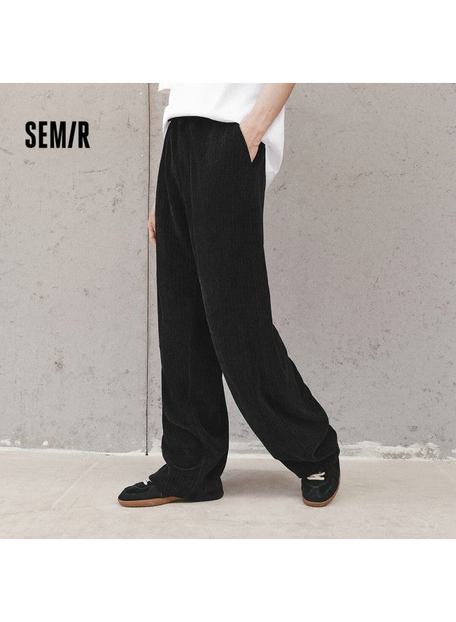 Semir Men's Textured Corduroy Casual Pants Spring Drawstring Loose Straight Fit 10a126127101 - Image 1
