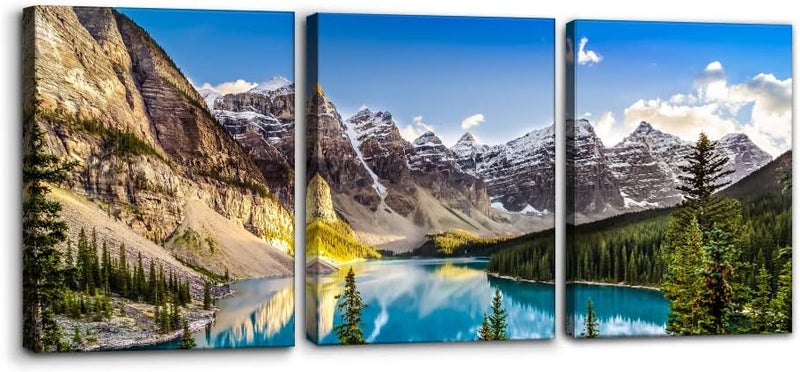 Pacimo 3-Piece Framed Wall Art - Snow Mountain and Lake - Image 1