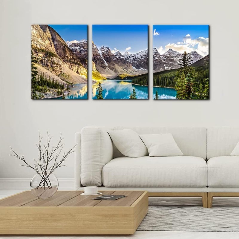 Pacimo 3-Piece Framed Wall Art - Snow Mountain and Lake - Image 2