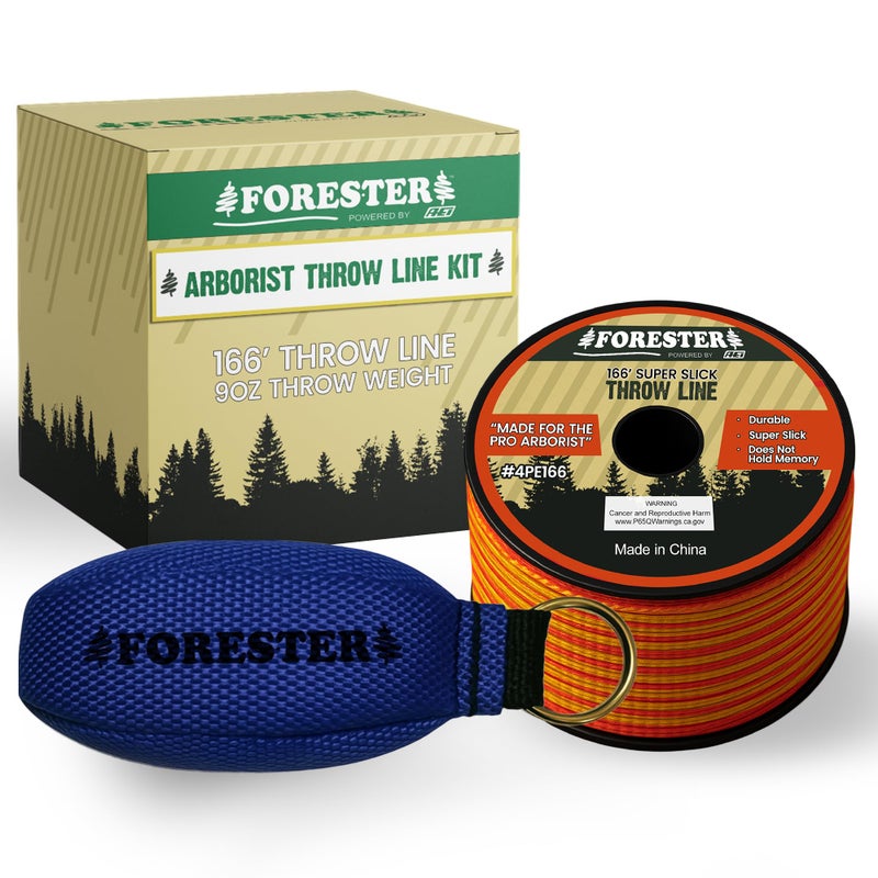 FORESTER Arborist Throw Line Kit 9oz Throw Weight 166ft Rope Ultra Slick 100 Polyester Rope Arborist Equipment For Tree Climbing