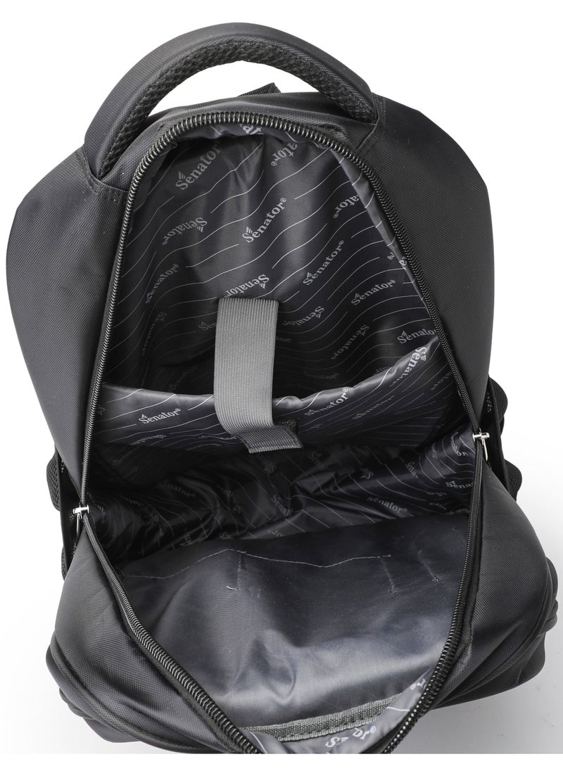 SENATOR - Nylon Lightweight Unisex 19 Inch Backpack with Laptop Compartment, Water Resistant Casual Hiking Travel Bag for Business College School Students KH8116 Black - Image 1