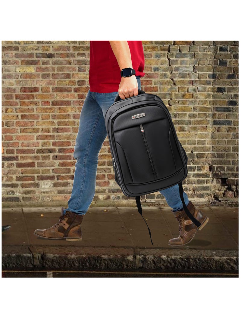 SENATOR - Nylon Lightweight Unisex 19 Inch Backpack with Laptop Compartment, Water Resistant Casual Hiking Travel Bag for Business College School Students KH8116 Black - Image 1