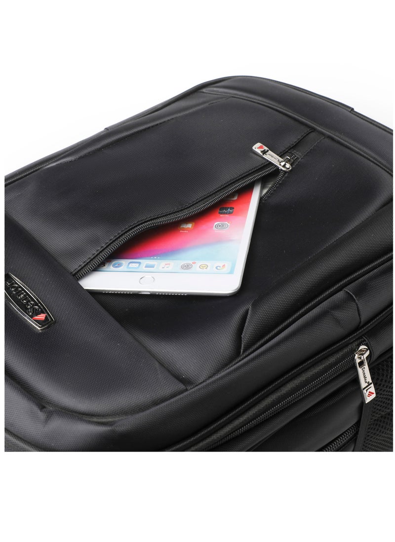 SENATOR - Nylon Lightweight Unisex 19 Inch Backpack with Laptop Compartment, Water Resistant Casual Hiking Travel Bag for Business College School Students KH8116 Black - Image 1