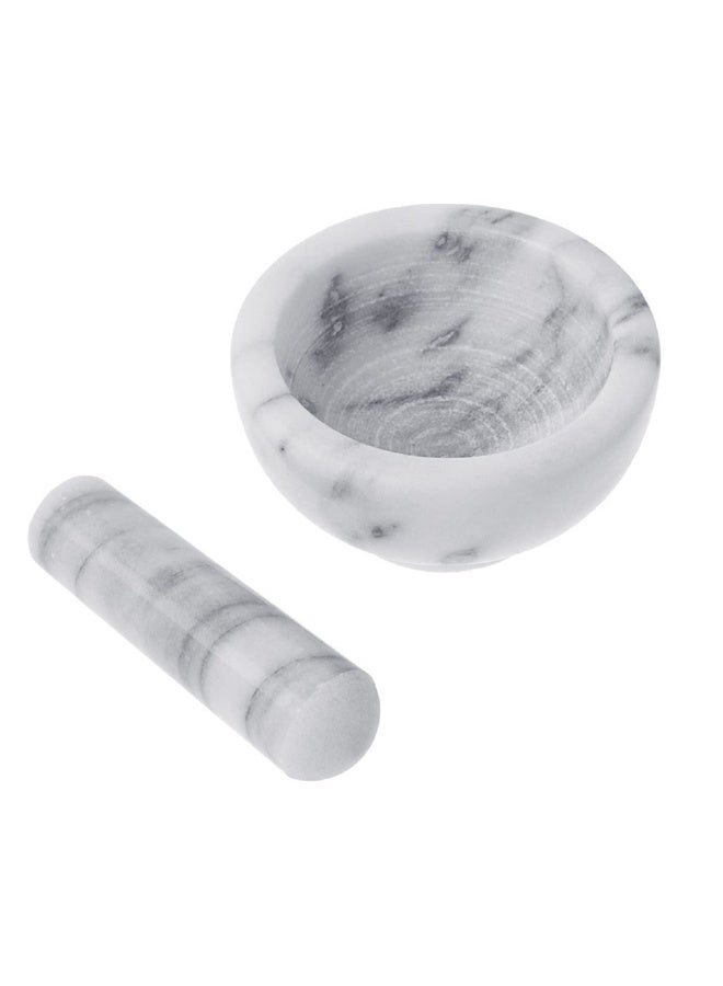 Greenco Mortar And Pestle Set  White Marble Stone Mortar And Pestle Grinding Bowl  Small 4.5 Inches  Kitchen Essential For Spices  Guacamole And More - Image 3