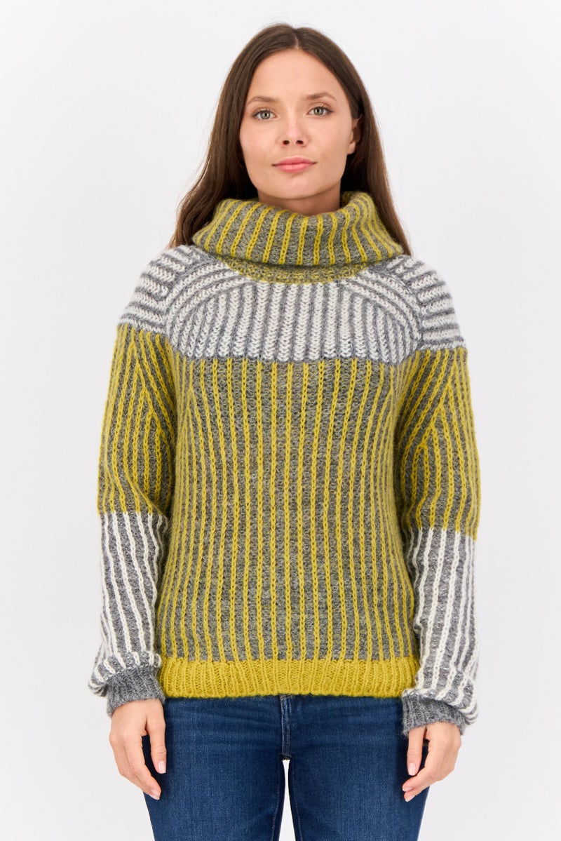 ESPRIT Women Turtle Neck Knitted Sweater, Multicolor - Image 1