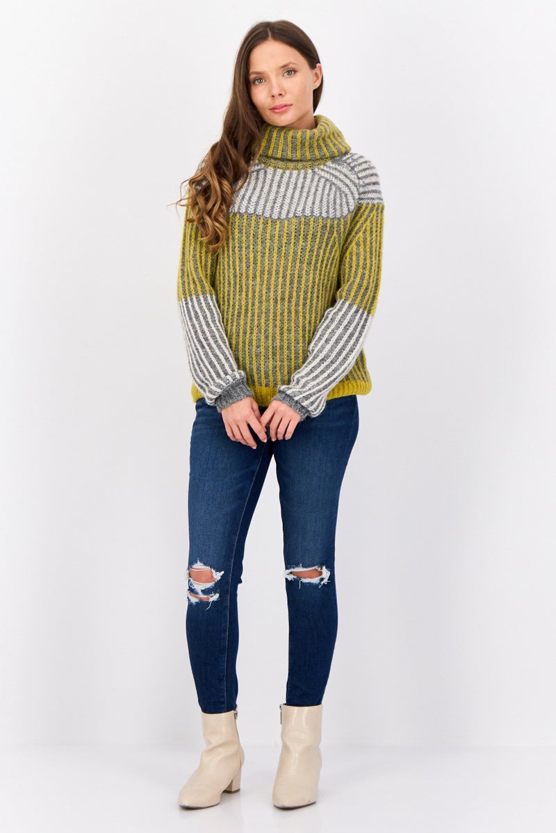 ESPRIT Women Turtle Neck Knitted Sweater, Multicolor - Image 4