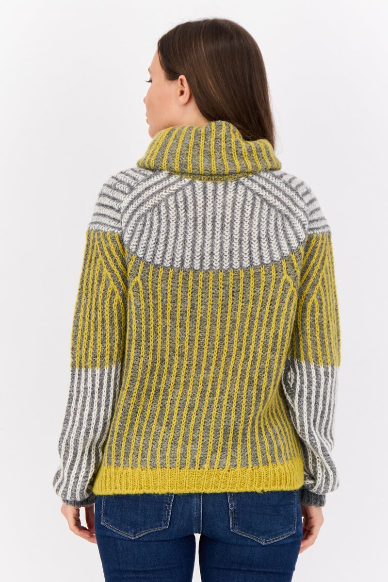 ESPRIT Women Turtle Neck Knitted Sweater, Multicolor - Image 2