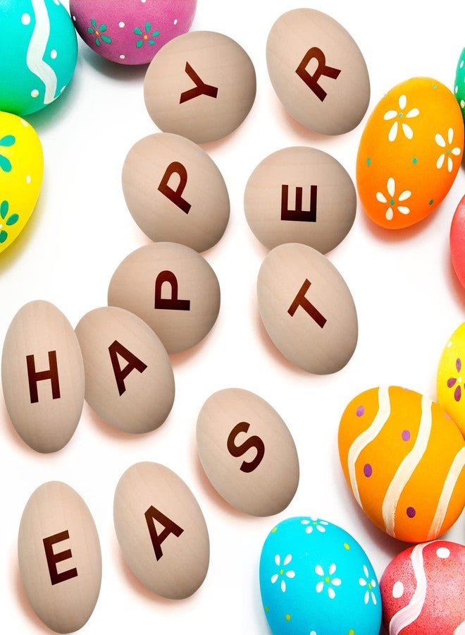 Xinnun 48 Pcs Wooden Easter Eggs Faux Eggs for DIY Easter Eggs Realistic Fake Eggs Crafts and Easter Decorations Eggs for Kids Easter Crafts DIY Decor Party Favors (Unpainted Color) - Image 4