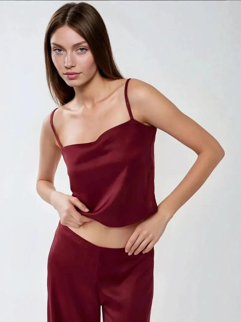 HICCUP Ana Square Collar Satin Top