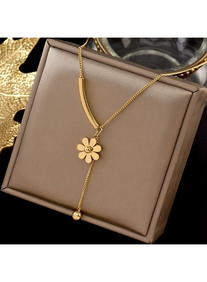 Goolsky قلادة كورية بتعليق – مجوهرات بأسلوب غابة بسيط، تعليق رفيع ونقوش طبيعية، ملابس يومية/شاطئية/عطلات، أسلوب جديد - Image 5