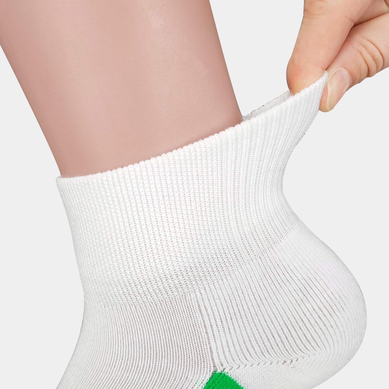 BERING Men's Athletic Cushioned Quarter Socks, White, Size 9-12, 6 Pairs - Image 5