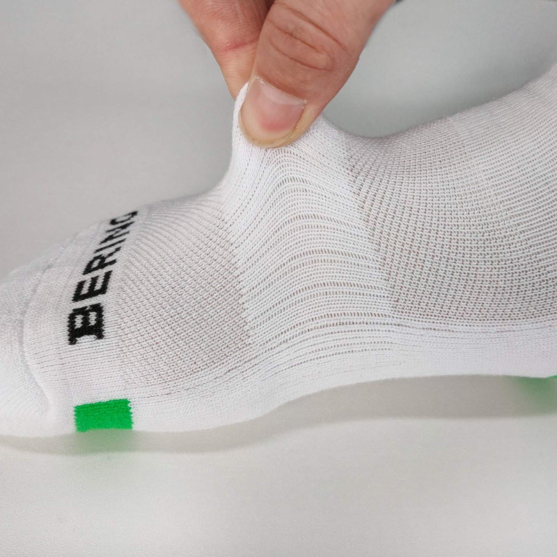 BERING Men's Athletic Cushioned Quarter Socks, White, Size 9-12, 6 Pairs - Image 4