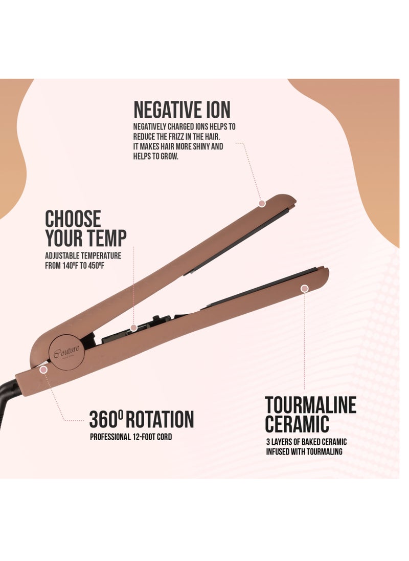 Couture Hair Pro Couture Hair Pro Hair Straightener Rose Gold Flat Iron Professional Straightener  - Image 2