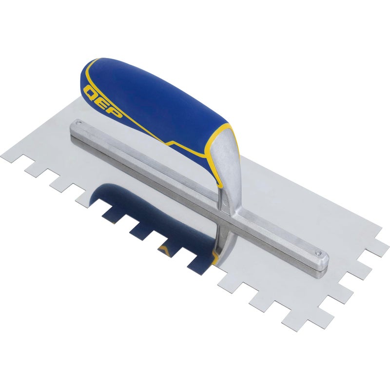 QEP Comfort Grip Stainless Steel Trowel Square-Notch 1/2" x 1/2" x 1/2" - Image 5