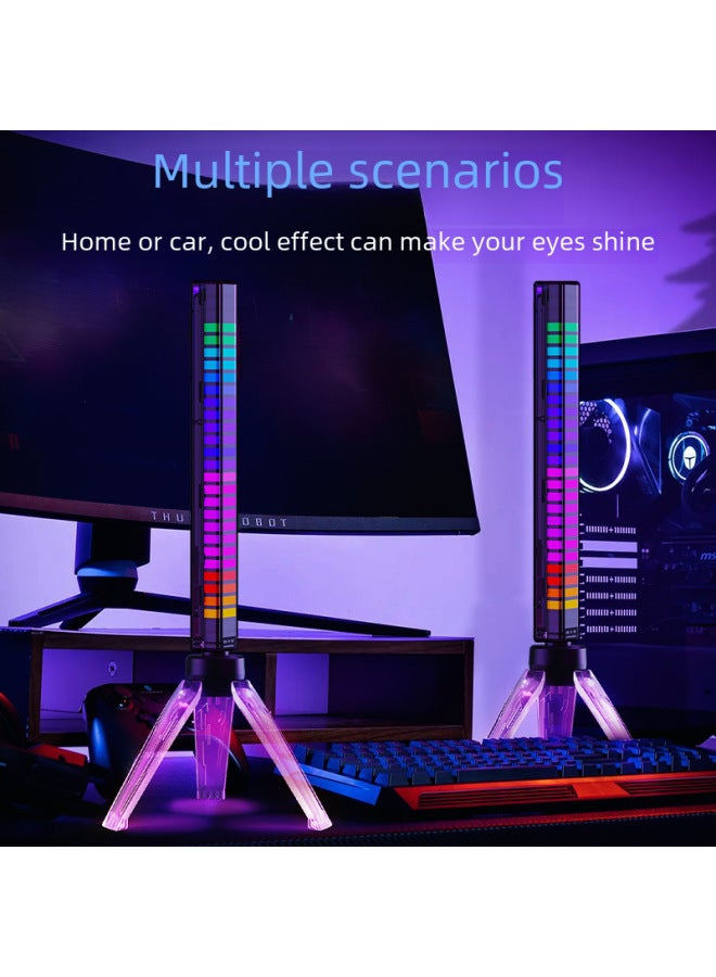 Loquat Led Sound-activated Rgb Light Music Atmosphere Car 3d Sound-sensing Light Creative Sensing Usb-Color:(32 Lights) Black-Dimensions:Type-C Plug-in (free Shipping) - Image 4