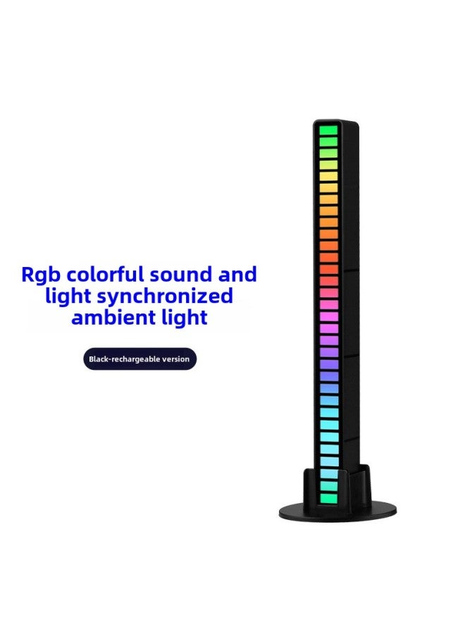 Loquat Led Sound-activated Rgb Light Music Atmosphere Car 3d Sound-sensing Light Creative Sensing Usb-Color:(32 Lights) Black-Dimensions:Type-C Plug-in (free Shipping) - Image 1