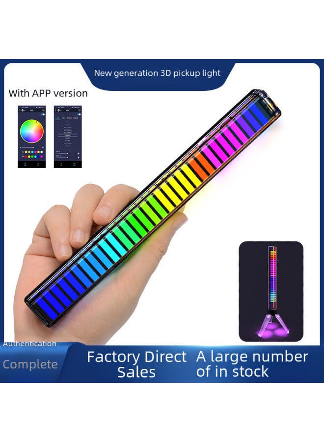 Loquat Led Sound-activated Rgb Light Music Atmosphere Car 3d Sound-sensing Light Creative Sensing Usb-Color:(32 Lights) Black-Dimensions:Type-C Plug-in (free Shipping) - Image 3