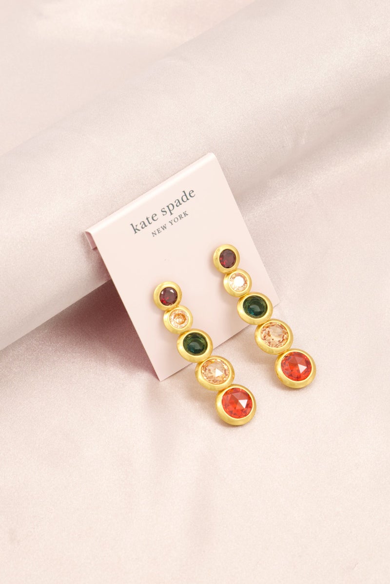 Kate Spade Women Linear Earrings, Gold/Green Combo  - Image 1