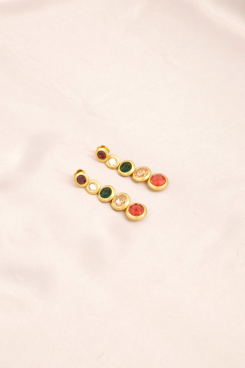 Kate Spade Women Linear Earrings, Gold/Green Combo  - Image 2