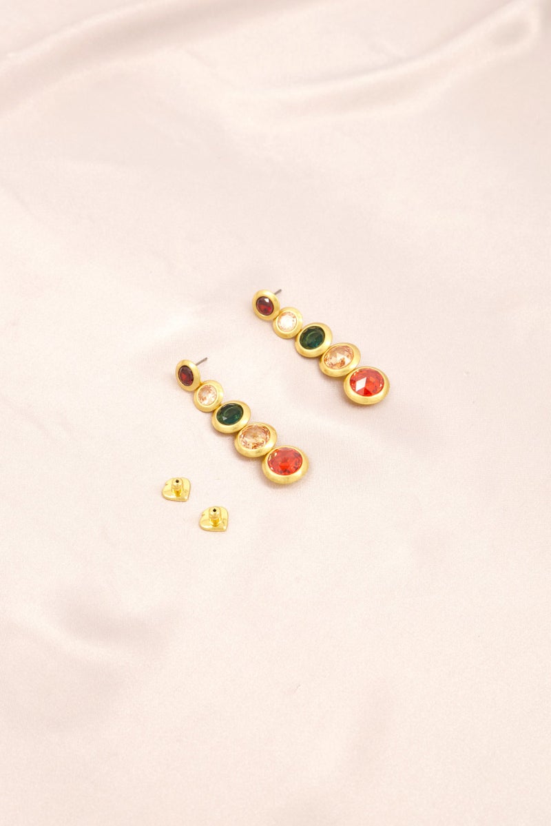 Kate Spade Women Linear Earrings, Gold/Green Combo  - Image 3