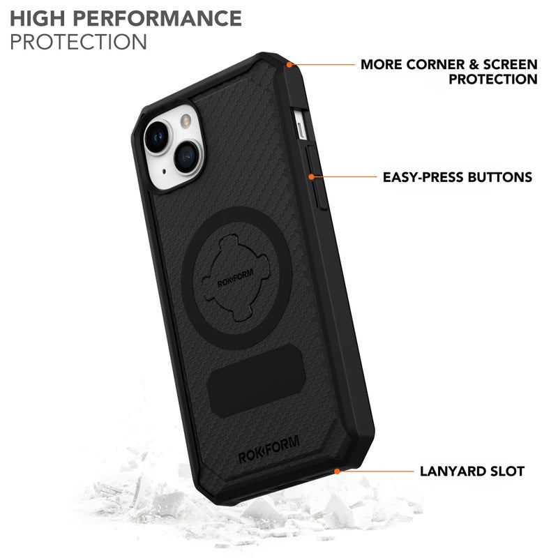 Rokform iPhone 15 Plus Case, Rugged Series Magnetic iPhone 15 Plus Cover with RokLock Twist Lock Drop Tested Protective Case (Black) - Image 3