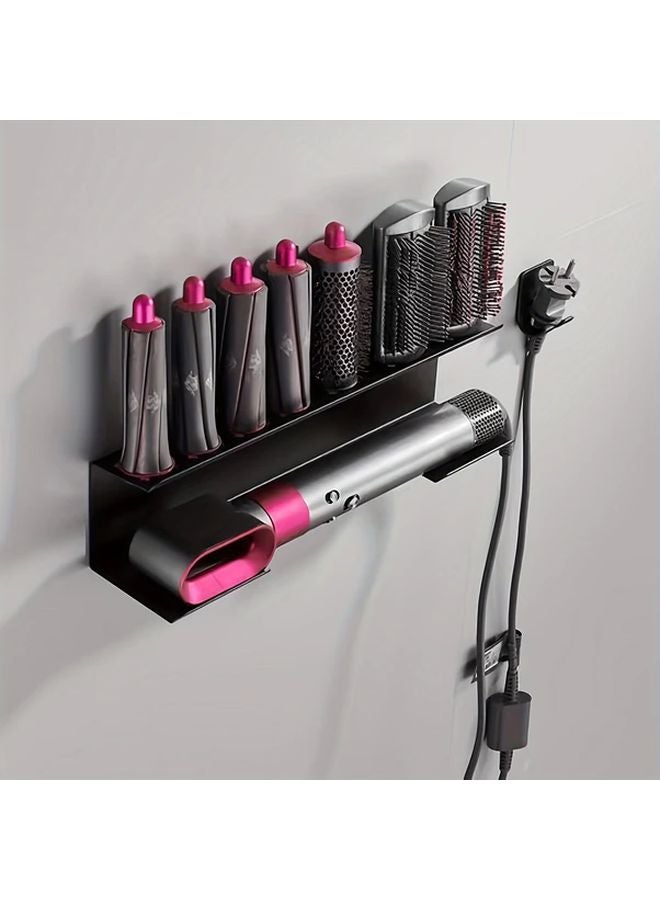 Dyson Hair Styler Holder Heavy Duty No Drill Wall Mounted Iron Storage Shelf Black - Image 3