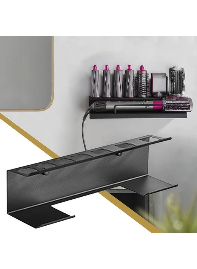 Dyson Hair Styler Holder Heavy Duty No Drill Wall Mounted Iron Storage Shelf Black - Image 4