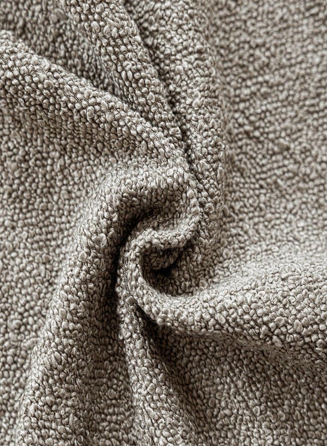 Foindtower Pack of 2 Textured Boucle Throw Pillow Covers Accent Solid Pillow Cases Cozy Soft Decorative Couch Cushion Case for Chair Sofa Bedroom Living Room Home Decor 18x18 Inch Light Taupe - Image 3