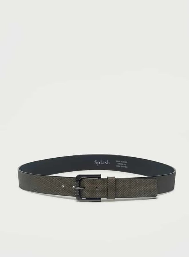 Ecko Unltd. Ecko Textured Leather Belt with Pin Buckle Closure
