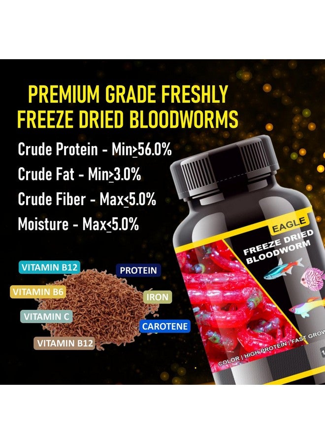 VAYINATO Eagle High Protein Freeze Dried Blood Worm Fish Food, 100Ml (Pack Of 1) By Petzlifeworld, All Life Stages - Image 2