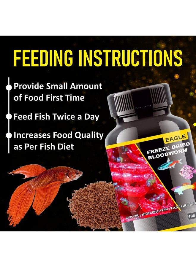 VAYINATO Eagle High Protein Freeze Dried Blood Worm Fish Food, 100Ml (Pack Of 1) By Petzlifeworld, All Life Stages - Image 5