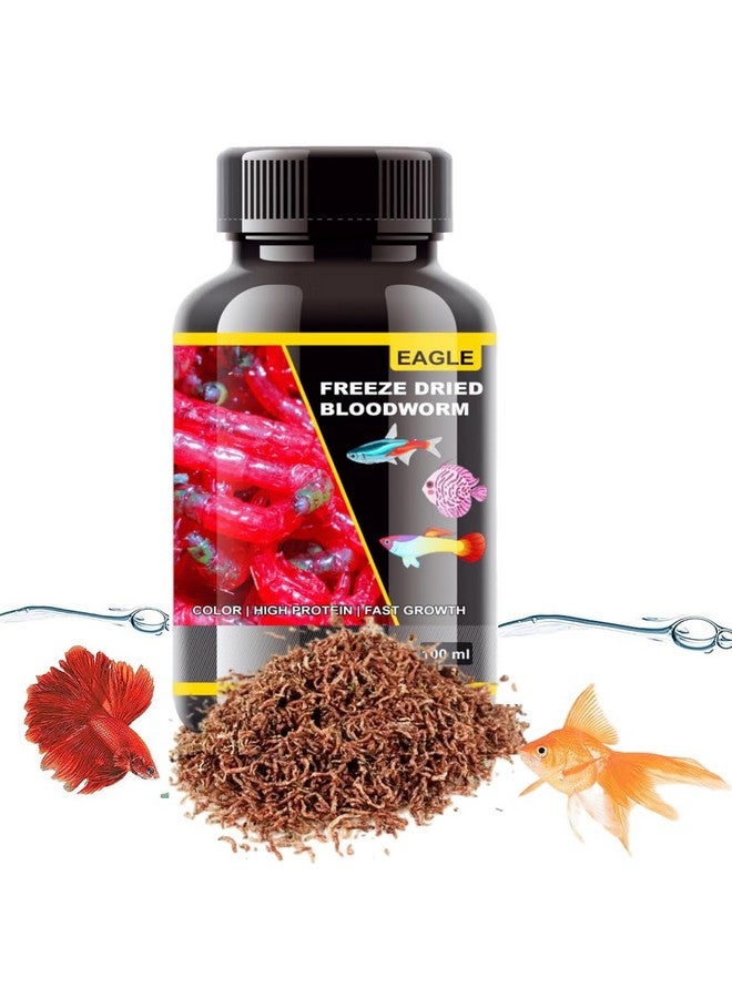 VAYINATO Eagle High Protein Freeze Dried Blood Worm Fish Food, 100Ml (Pack Of 1) By Petzlifeworld, All Life Stages - Image 1