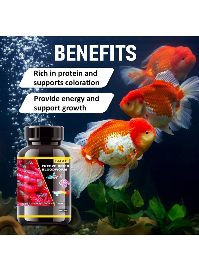 VAYINATO Eagle High Protein Freeze Dried Blood Worm Fish Food, 100Ml (Pack Of 1) By Petzlifeworld, All Life Stages - Image 4