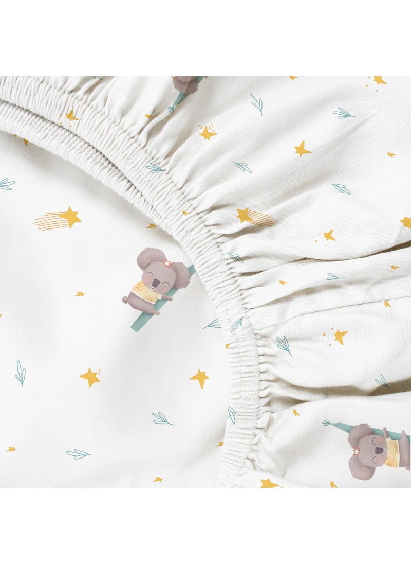 Casadora Baby Koko 100% Cotton Satin Fitted Sheet Set-100X200X30+50X70CM  - Image 4