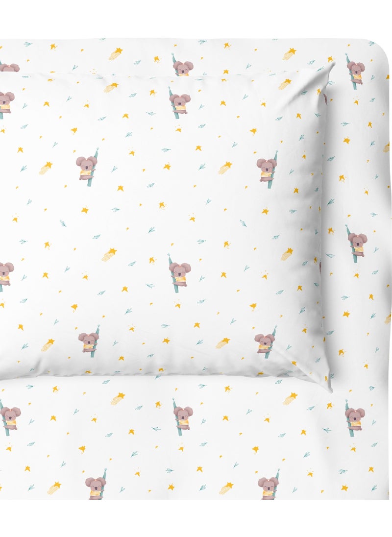 Casadora Baby Koko 100% Cotton Satin Fitted Sheet Set-100X200X30+50X70CM  - Image 1