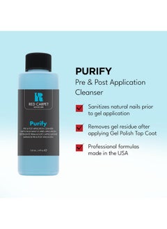 RC Red Carpet Manicure Red Carpet Manicure Purify Pre & Post Application Cleanser, Nail Surface Cleanse, Surface Cleanse For Gel Nails, Surface Cleanse For Nail Tips 4 Fl. Oz.  - Image 2