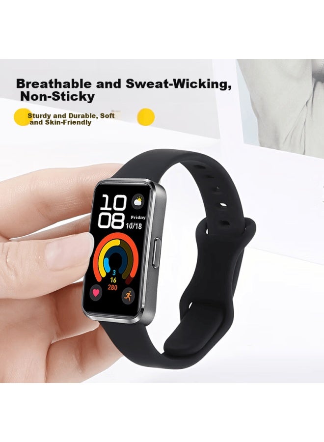 Bing Hong Binghong Silicone Strap For Huawei Band 10/9/8 Nfc Smart Bracelet, Men's And Women's Wristband - Topaz Blue - Image 2