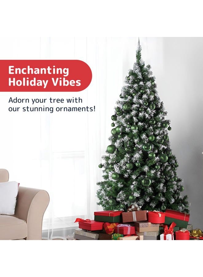 Prextex Christmas Tree Ornaments - Emerald Green Christmas Ball Ornaments Set for Christmas, Holiday, Wreath & Party Decorations (36 pcs - Small, Medium, Large) Shatterproof, 3 Size Combo - Image 2