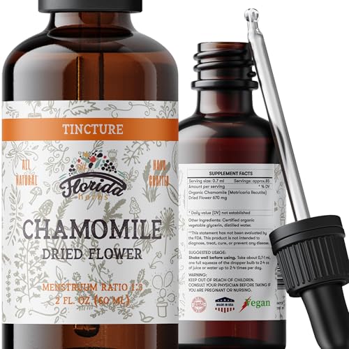 FLORIDA HERBS Chamomile Tincture, Organic Chamomile Extract (Matricaria Recutita) Flowers - Image 1