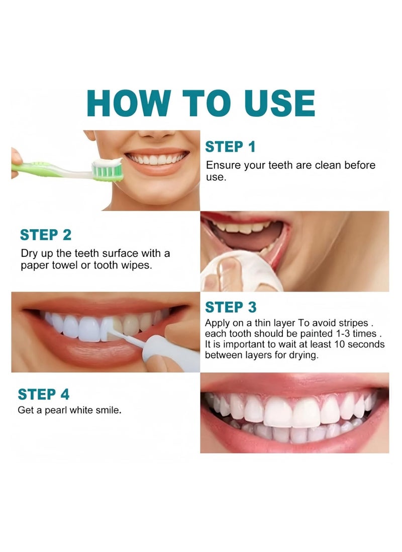 Tooth Paint Instant Whitening Paint for Teeth Teeth Whitening Gel Paint Polish Removing Stains and Bad Breath Cleaning Oral Care (1pc)
