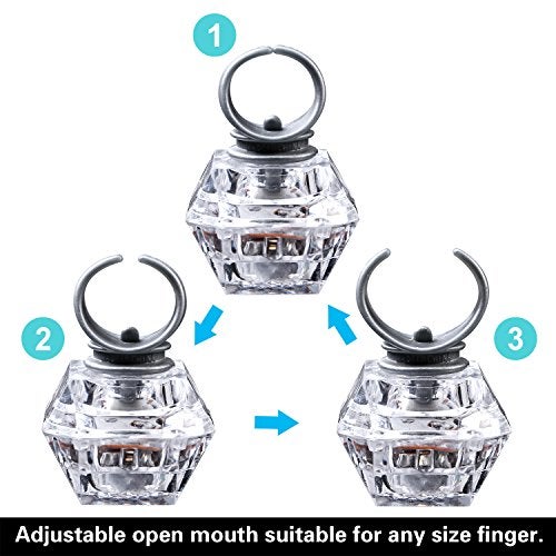 Konsait Flashing Led Light up Rings Bachelorette Party Favors Toys Grow in The Dark Party Suppiles Diamond Bling Rings for Birthday Weddings Bridal Shower Decorations (13pcs) - Image 2