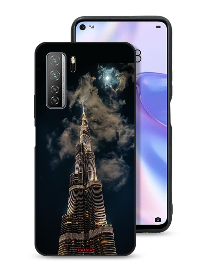 Tolwak غطاء واقي لهاتف هواوي نوفا 7 SE 5G برج خليفة في الليل - Image 1