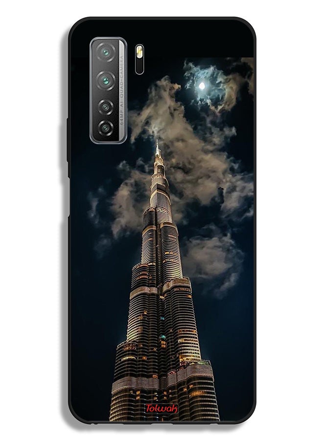 Tolwak غطاء واقي لهاتف هواوي نوفا 7 SE 5G برج خليفة في الليل - Image 2