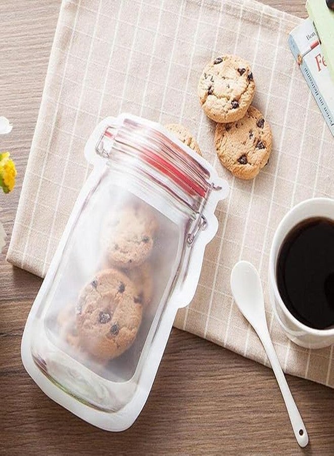 ISTORE 3Pcs Jar Set Ziplock Bags for Fridge Storage, Bottle Shape Storage Pouch, Mason Jar Bottle Bags Plastic Storage Pouch, Multicolor 1000 ml, 500 ml, 150 ml Zip Lock - Image 5