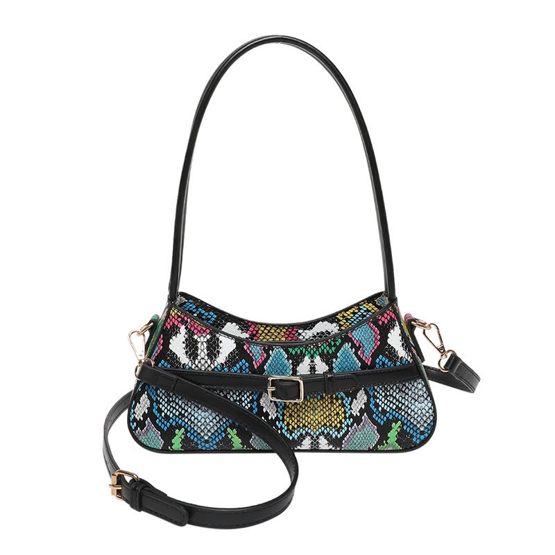 2025 Spring New Bag Style Snakeskin Underarm Bag Women'S Fashionable Simple Shoulder Crossbody Bag - Image 1