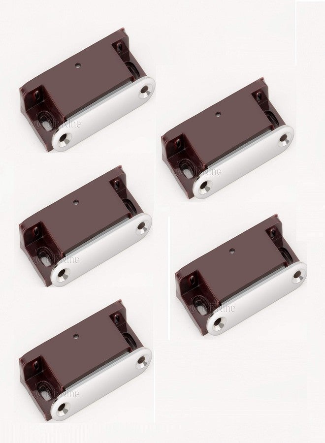 Nixnine Plastic Heavy-Duty Door Catcher, Magnetic Stopper, Cabinet, Drawer, Cupboard, Dresser (5.5cm x 3cm x 1.5cm - Brown) Pack of 5 - Image 1