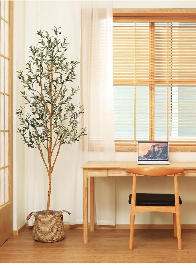 Brinaoki Artificial Olive Tree Tall Fake Potted Olive Silk Tree with Planter Large Faux Olive Branches and Fruits Artificial Tree for Modern Home Office Living Room Floor Decor Indoor【120CM】  - Image 1